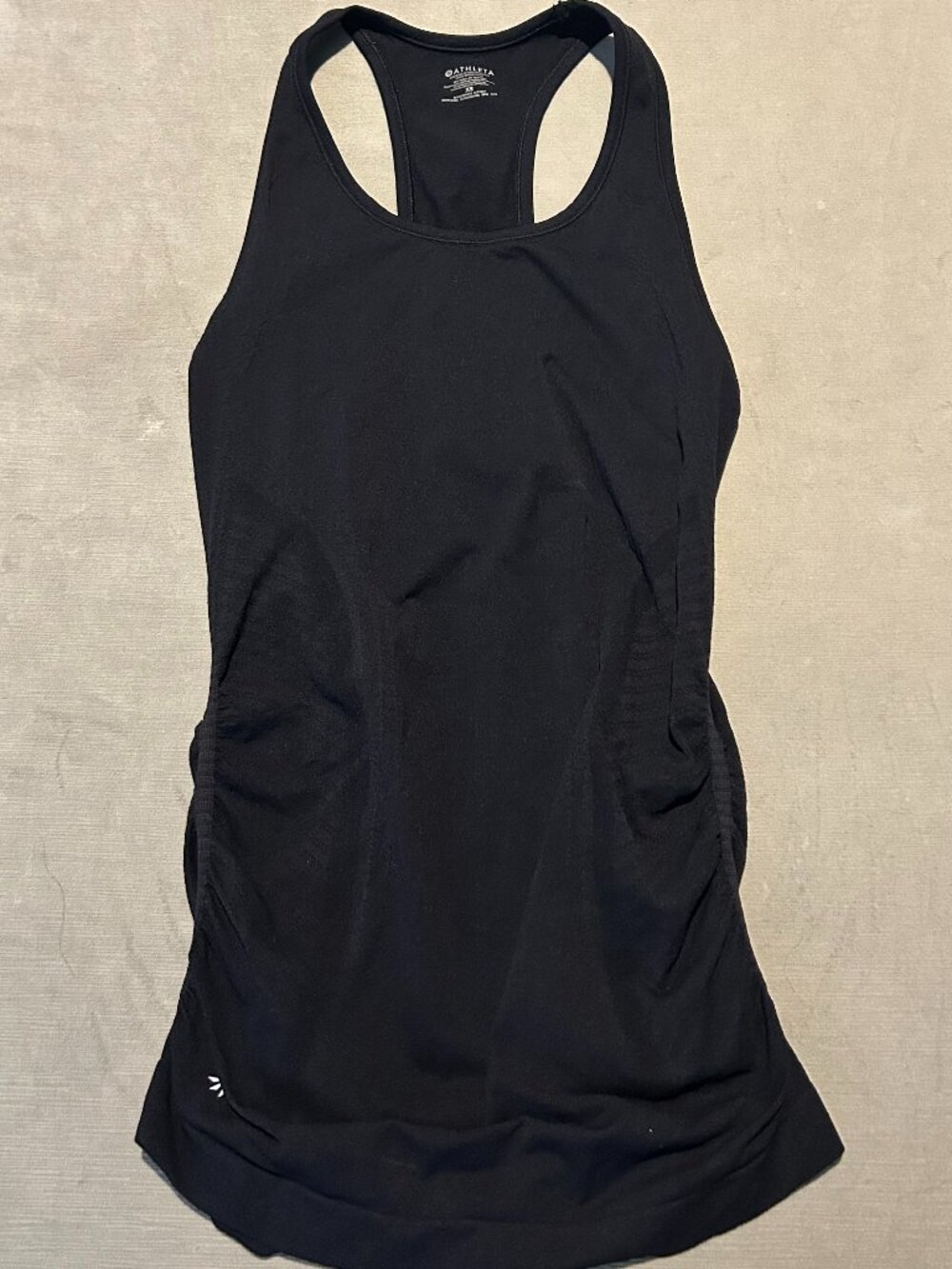 ATHLETA Black Speedlight Seamless Ruched Racerback Workout Tank XS
